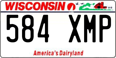 WI license plate 584XMP