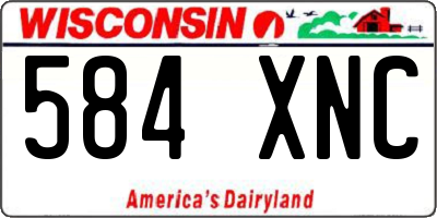 WI license plate 584XNC