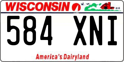 WI license plate 584XNI