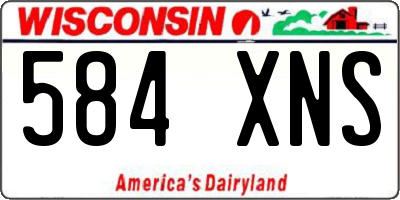 WI license plate 584XNS