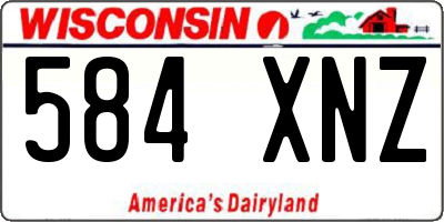 WI license plate 584XNZ
