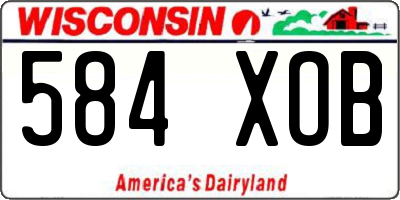 WI license plate 584XOB