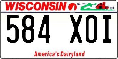 WI license plate 584XOI