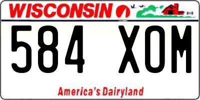 WI license plate 584XOM