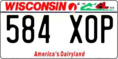 WI license plate 584XOP