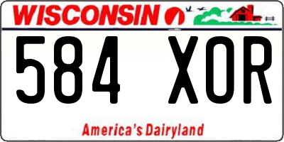 WI license plate 584XOR