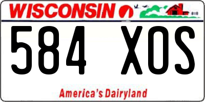 WI license plate 584XOS