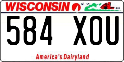 WI license plate 584XOU