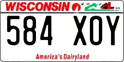 WI license plate 584XOY