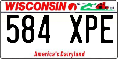WI license plate 584XPE