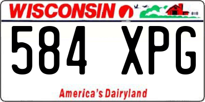WI license plate 584XPG