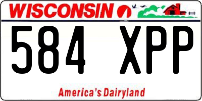 WI license plate 584XPP