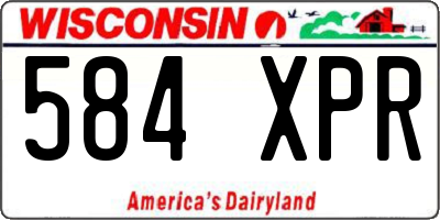 WI license plate 584XPR
