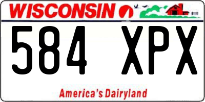 WI license plate 584XPX