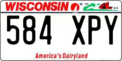 WI license plate 584XPY