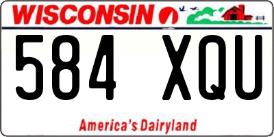 WI license plate 584XQU
