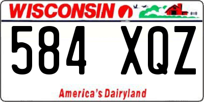 WI license plate 584XQZ