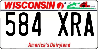 WI license plate 584XRA