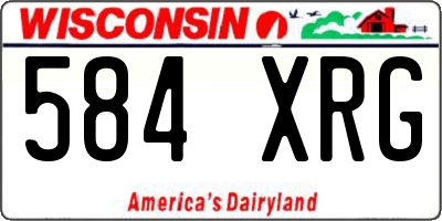 WI license plate 584XRG