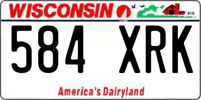 WI license plate 584XRK