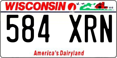 WI license plate 584XRN