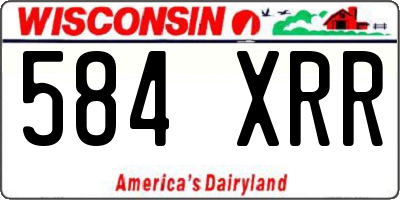 WI license plate 584XRR