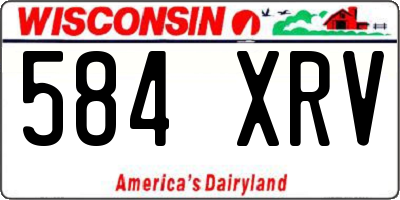 WI license plate 584XRV