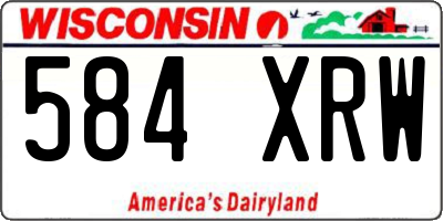 WI license plate 584XRW
