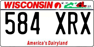 WI license plate 584XRX