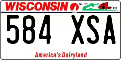 WI license plate 584XSA