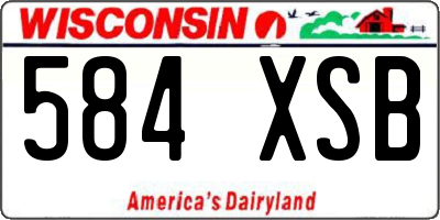 WI license plate 584XSB