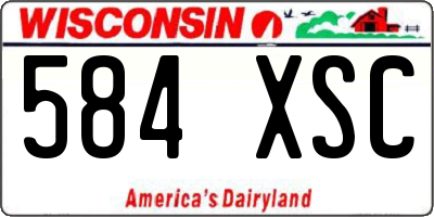 WI license plate 584XSC