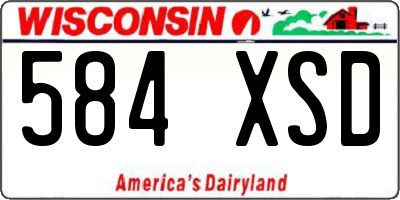 WI license plate 584XSD