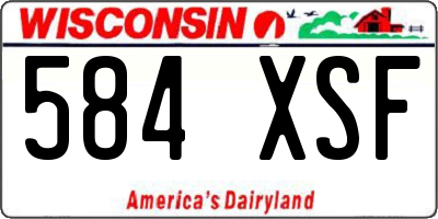 WI license plate 584XSF