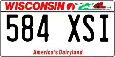 WI license plate 584XSI