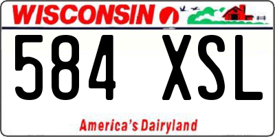 WI license plate 584XSL