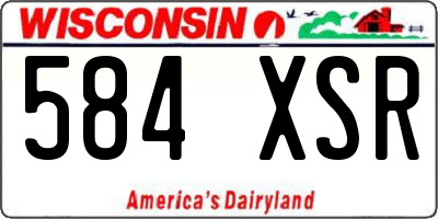 WI license plate 584XSR