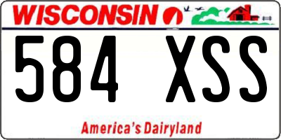 WI license plate 584XSS