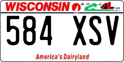 WI license plate 584XSV