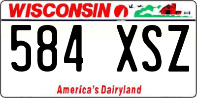 WI license plate 584XSZ
