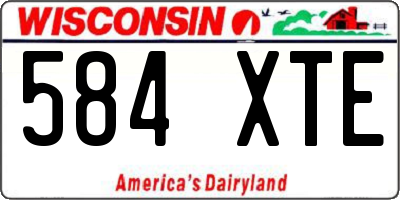 WI license plate 584XTE