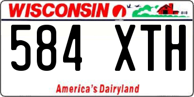 WI license plate 584XTH