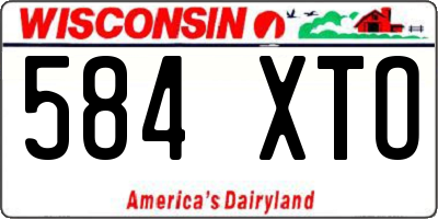 WI license plate 584XTO