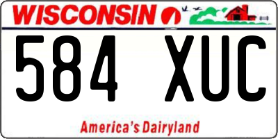 WI license plate 584XUC