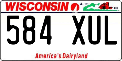 WI license plate 584XUL