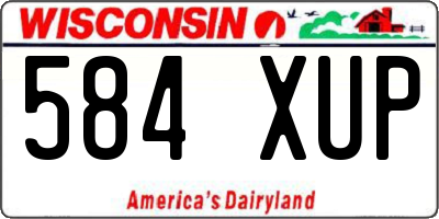 WI license plate 584XUP