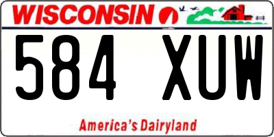 WI license plate 584XUW