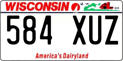 WI license plate 584XUZ