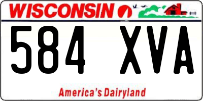 WI license plate 584XVA