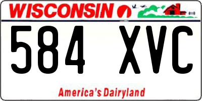 WI license plate 584XVC